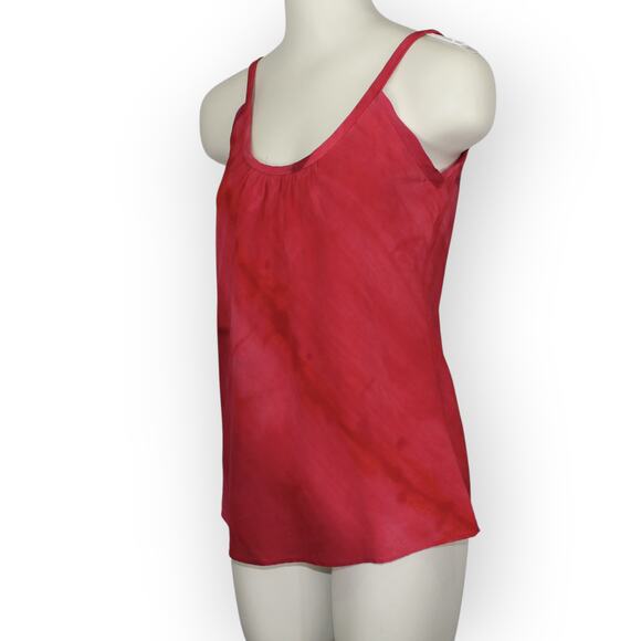 Vintage 24Collection Tank Top Fuschia Dyed Silk CrepedeChine Miami PalmBeach - Picture 5 of 8